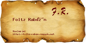 Foltz Rabán névjegykártya